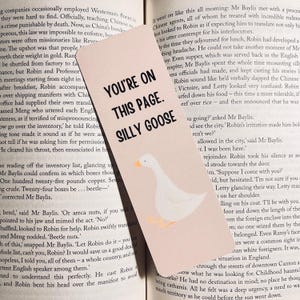 Marcapáginas de ganso tonto, regalo ideal para amantes de los libros (cita divertida, laminado) imagen 3