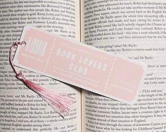 Book Lovers Ticket Bookmark: Laminated with Colorful Tassel