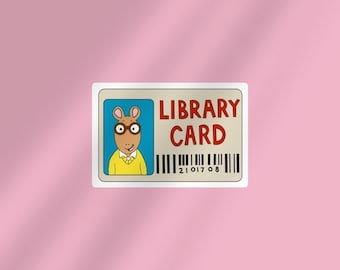 Arthur Library Card Sticker: Book Lover Kindle Decal - Stocking Stuffer For Reader