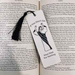 Funny Jesus Bookmark - Laminated, Handmade Book Lover Gift image 1