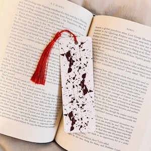 Blood Splatter Horror Bloody Bookmark | Halloween Bookmark | Birthday Gift | Spooky Bookmark | Horror Reader | Bookish Book Lovers Gift