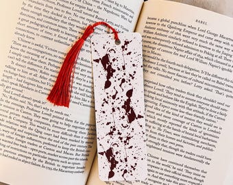 Blood Splatter Bookmark: Halloween Horror Theme, Laminated