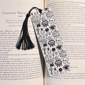 Gothic Halloween Bookmark: Laminated Reader Gift with Tassel - Stocking Stuffer For Reader