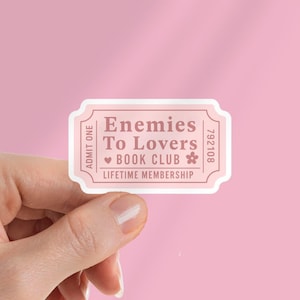 Enemies to Lovers Book Club Kindle Sticker: Bookish E-Reader Decal