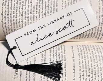 Book Lover Gift Bookmark: Personalized Name - Custom Tassel Colors