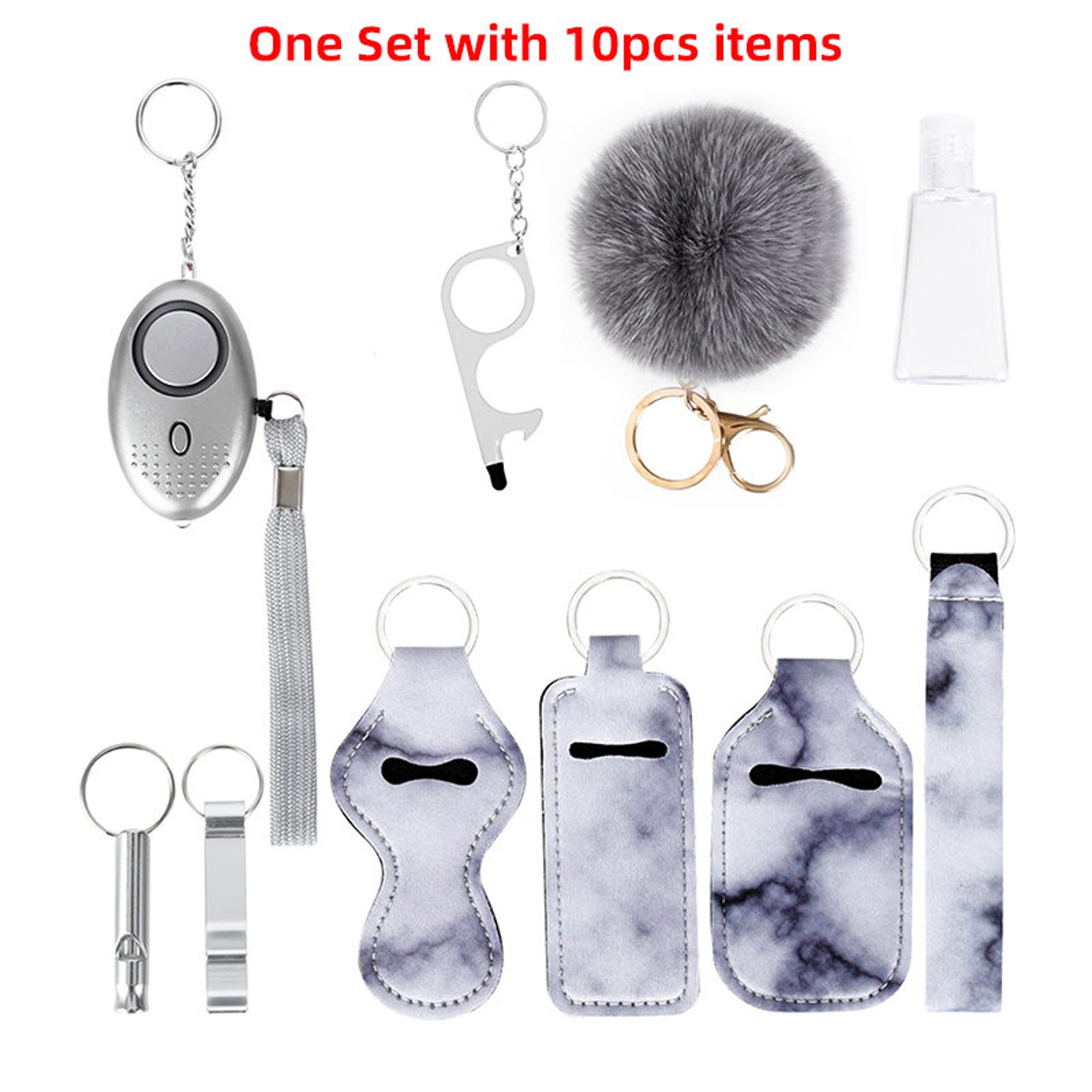 10pcs Women Self Defense Keychain Set Emergency Personal Protection