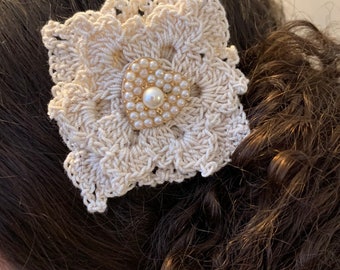 Handmade crochet  hair clip