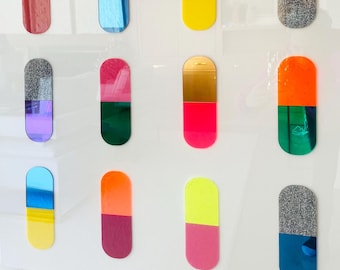 Happy Pills Pop Art: 3D Acrylic Pill Wall Art
