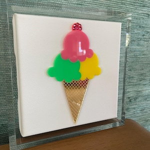 Eistüte | Eis Kunst | Pop-Art | Moderne Kunst | Küchen Kunst | Bunte Kunst | 3D Kunst