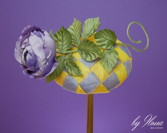 Cocktail Button Hat with Rose | vintage style hat | Painting My Roses