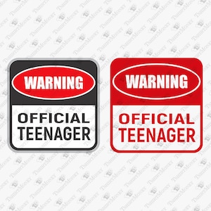 Achtung Offizielle Teenager, 13. Geburtstag Svg, Teenager Geburtstag Svg, Vinyl Svg, Cricut Silhouette SVG Plotterdatei, T-Shirt Sublimation Design