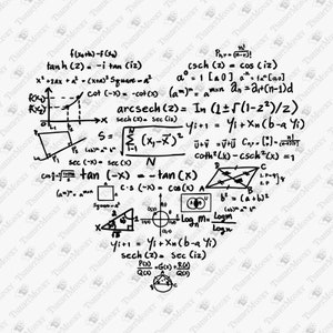 I Heart Math SVG ファイル、I Love Math SVG、オタク、オタク、科学、面白い科学 SVG、Cricut シルエット SVG カット ファイル、シャツ昇華デザイン
