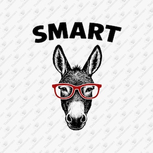 Burro listo con gafas, diseño sarcástico (SVG, PNG)