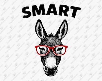 Smart Ass Donkey with Glasses, Sarcastic Design (SVG, PNG)