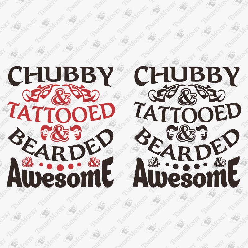 Chubby Tattooed Bearded Awesome Hoodie - Tattoo Artist Gifts, Tattoo Tshirt, Tattoo Gifts, Tattoo Shirt, Beard Shirt, Hipster Shirt