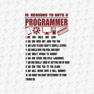 Motivi per uscire con un programmatore Incontri con un nerd Elenco di storie d'amore File di taglio SVG