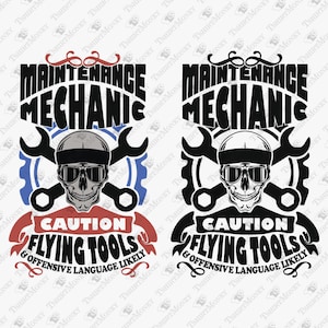Maintenance Mechanic SVG: Caution Flying Tools PNG, Cricut Silhouette Cut File