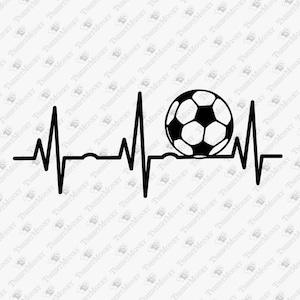Soccer Heartbeat Svg, European Football Svg, Sports Svg, Vinyl Cut Files Svg, Cricut Silhouette SVG Cut File, T-Shirt Sublimation PNG Design
