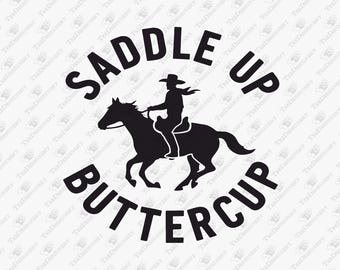 Renoncule en selle SVG : conception d'équitation de cow-boy (téléchargement numérique)