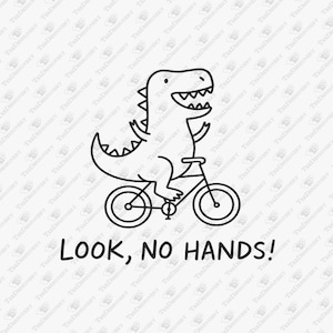 Grappige T-Rex op fiets SVG: fietsen humor gesneden bestand (digitale download