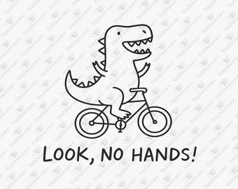 Funny T-Rex on Bicycle SVG: Cycling Humor Cut File (Digital Download