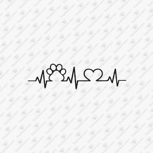 Dog Love Heartbeat Paw Line Pet Parent, SVG Cut File, Sublimation Design