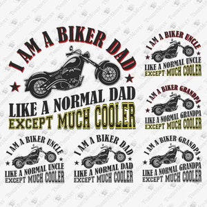 Biker Dad Svg, Biker Uncle Svg, Biker Grandpa Svg, Motorcycle Rider Svg, US Biker Svg, Cricut Silhouette SVG Cut File, T-Shirt PNG Design