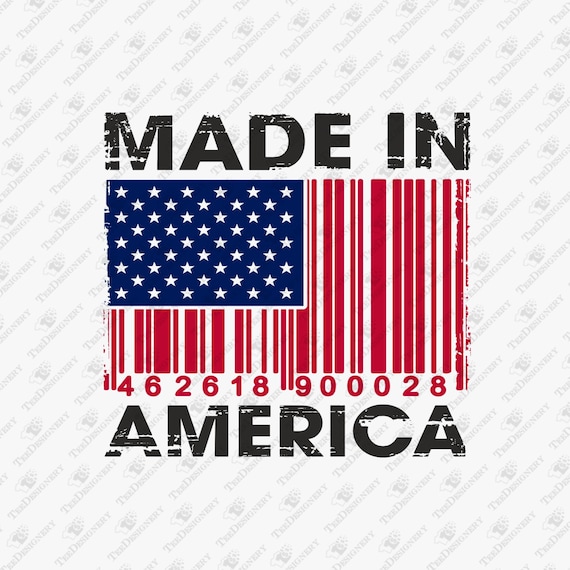 Made in America Barcode Flag Patriotic Humor Sublimation Graphic