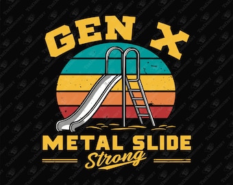 Gráfico de sublimación de la infancia nostálgica y fuerte de la marca Gen X Metal Slide