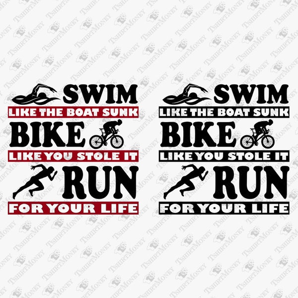 Swimming Svg, Cycling Svg, Running Svg, Funny Triathlon Svg, Ironman Triathlon Svg, Cricut Silhouette SVG Cut File, Shirt Sublimation Design
