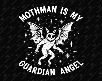 Mothman Guardian Angel Sublimation Graphic: Paranormal Humor (PNG, SVG Digital Download