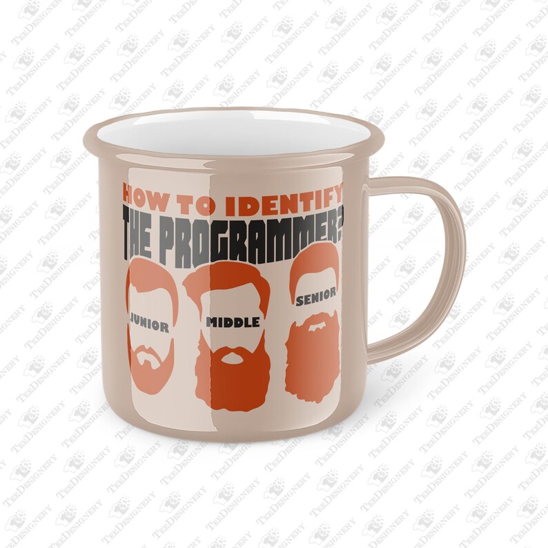 Programmer Mug, How to Identify Programmer Mug, Junior Middle Senior Cup, Funny Coffee Mug, Gift for Developers, Coder Cup