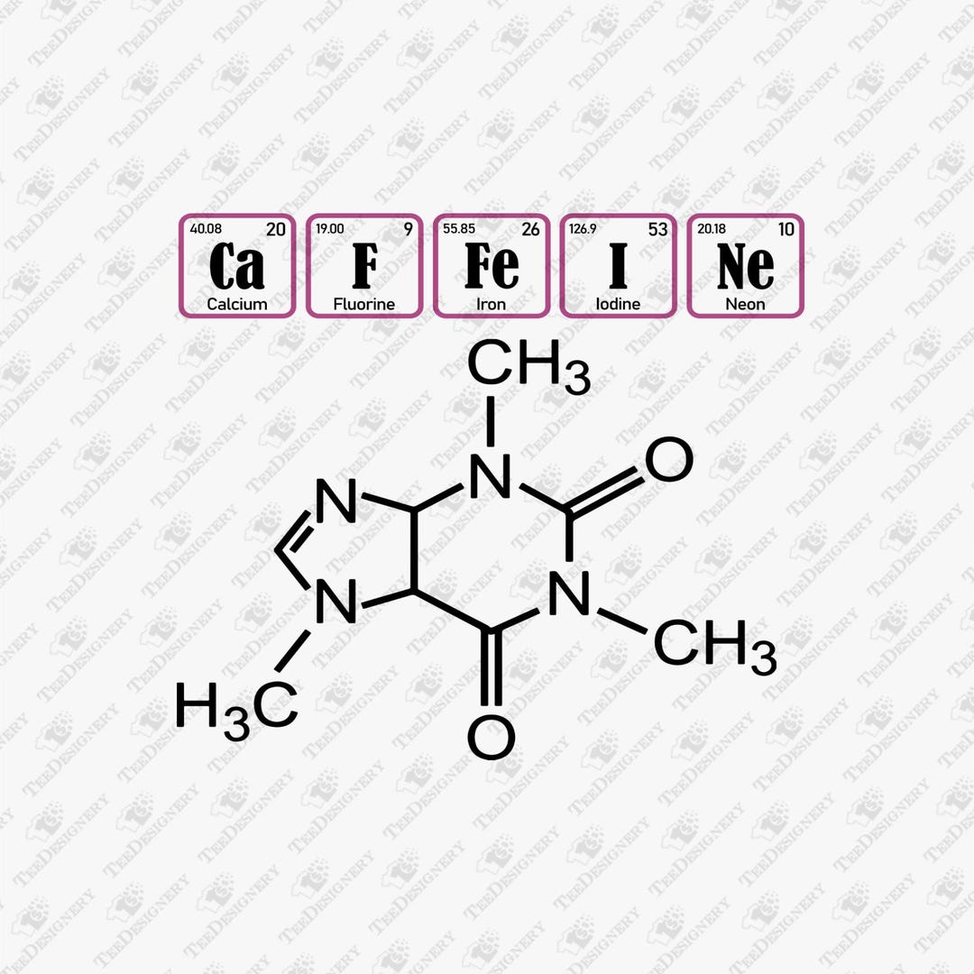 Caffeine Molecule Nerd Geek Coffee Lover, SVG Cut File, Sublimation ...