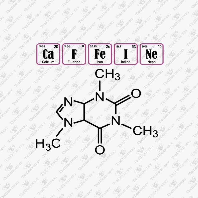 Caffeine Molecule Nerd Geek Coffee Lover, SVG Cut File, Sublimation ...