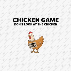 Game Over Chicken Meme SVG: afbeelding sarcastische humor (digitale download)