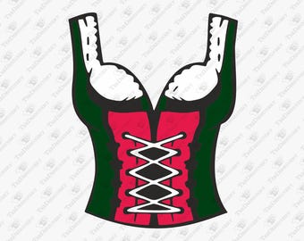 Oktoberfest Corset Top German Dirndl Costume Party, SVG Cut File, Sublimation Design