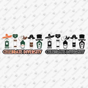 Celebrate Diversity, Funny Alcohol Svg, Drinking Svg, Party Svg, Hard Liquors Svg, Cricut Silhouette SVG Cut File, T-Shirt PNG Design