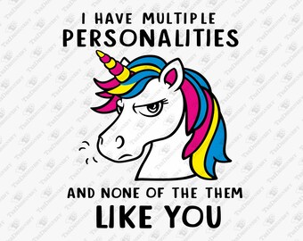 Introverted Unicorn Sarcastic SVG: T-shirt Design, Cricut, Sublimation (Digital File)
