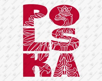 Polska Eagle Polish Heritage Cultural Pride, SVG Cut File, Sublimation Design