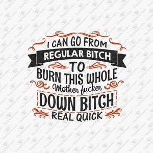 Regular Bitch To Wild Temper Drama Queen, SVG Cut File, Sublimation Design
