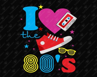 J'aime les vibrations analogiques nostalgiques rétro des années 80, fichier de coupe SVG, conception par sublimation