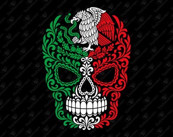 Mexican Eagle Sugar Skull Latino Pride SVG Cut File