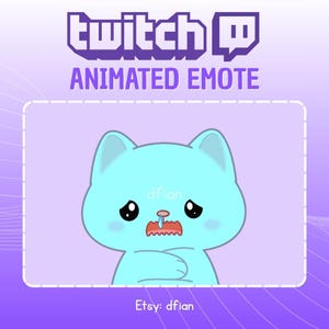 Animated Twitch Emote: Kawaii Cat Feeling Cold (GIF Digital Download)