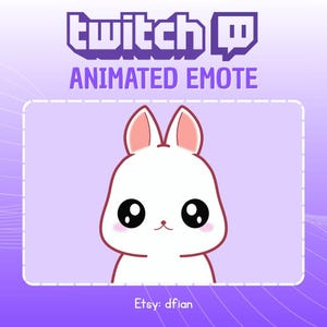 Animowana emotka kiwającego głową króliczka chibi: Kawaii GIF streamera Twitch/Discord (pobieranie cyfrowe)