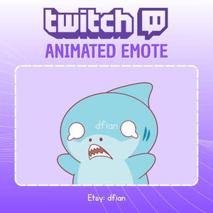 Animated Chibi Baby Shark Twitch Emote: Kawaii Discord Stream Alert (GIF Download)