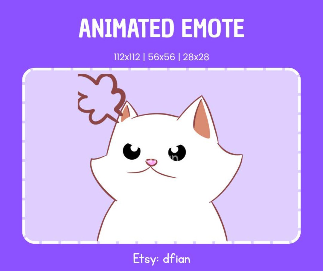 Animated Angry Cat Emote: Funny Cartoon Streamer Graphic (digital ...