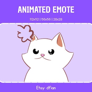 Animated Angry Cat Emote: Funny Cartoon Streamer Graphic (Digital Download)