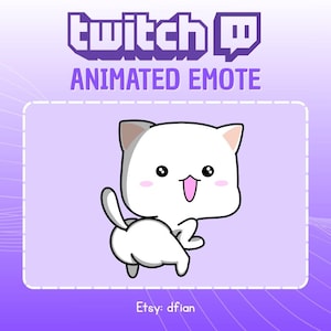 Animated Twitch Emotes | Twerk Cat Emote - Cute Cat Emotes - Chibi Emotes For Streamers - Instant Download / Ready to Use (transparent)