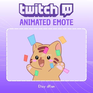 Animated Brown Cat Emotes: Kawaii Twitch, Discord Kitten (GIF Digital Download)