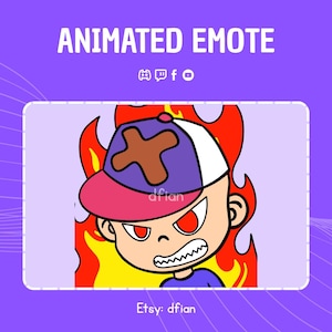 Animated Angry Boy Emote: Twitch, Discord, YouTube, Facebook (GIF Digital Download)